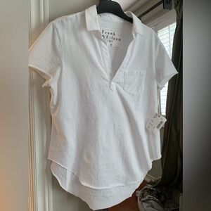 Frank & Eileen NWOT woman’s White Short Sleeve polo top